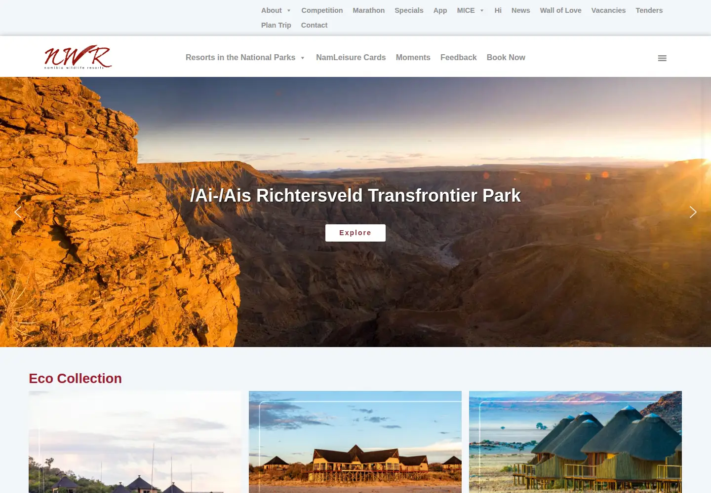 Screenshot of nwr.com.na