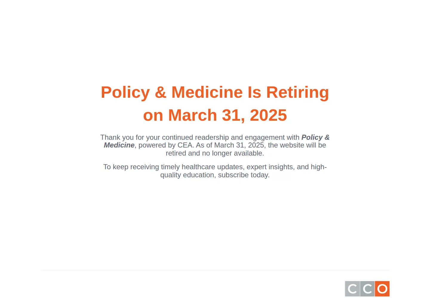 Screenshot of policymed.com