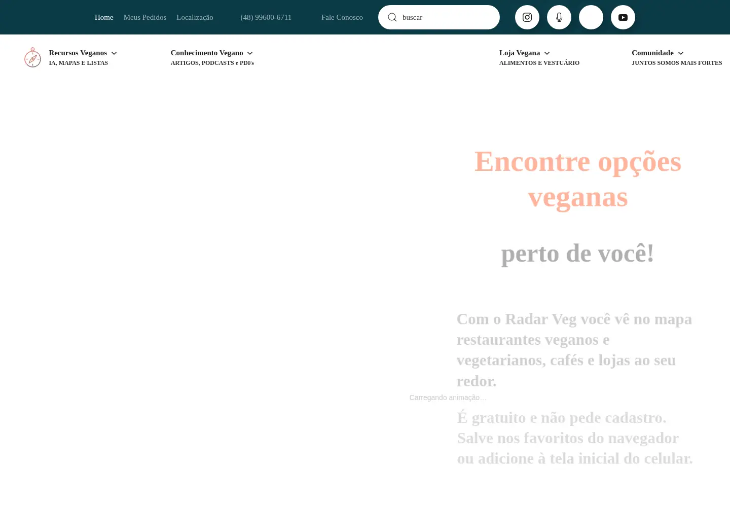 Captured homepage of guiavegano.com.br in the current scan