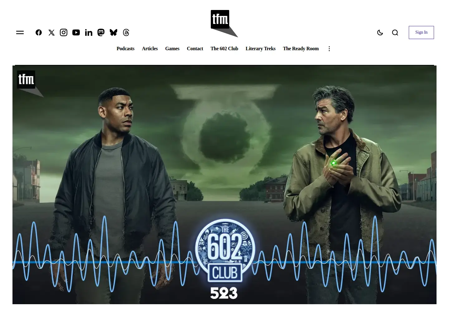 Captured homepage of trek.fm in the current scan