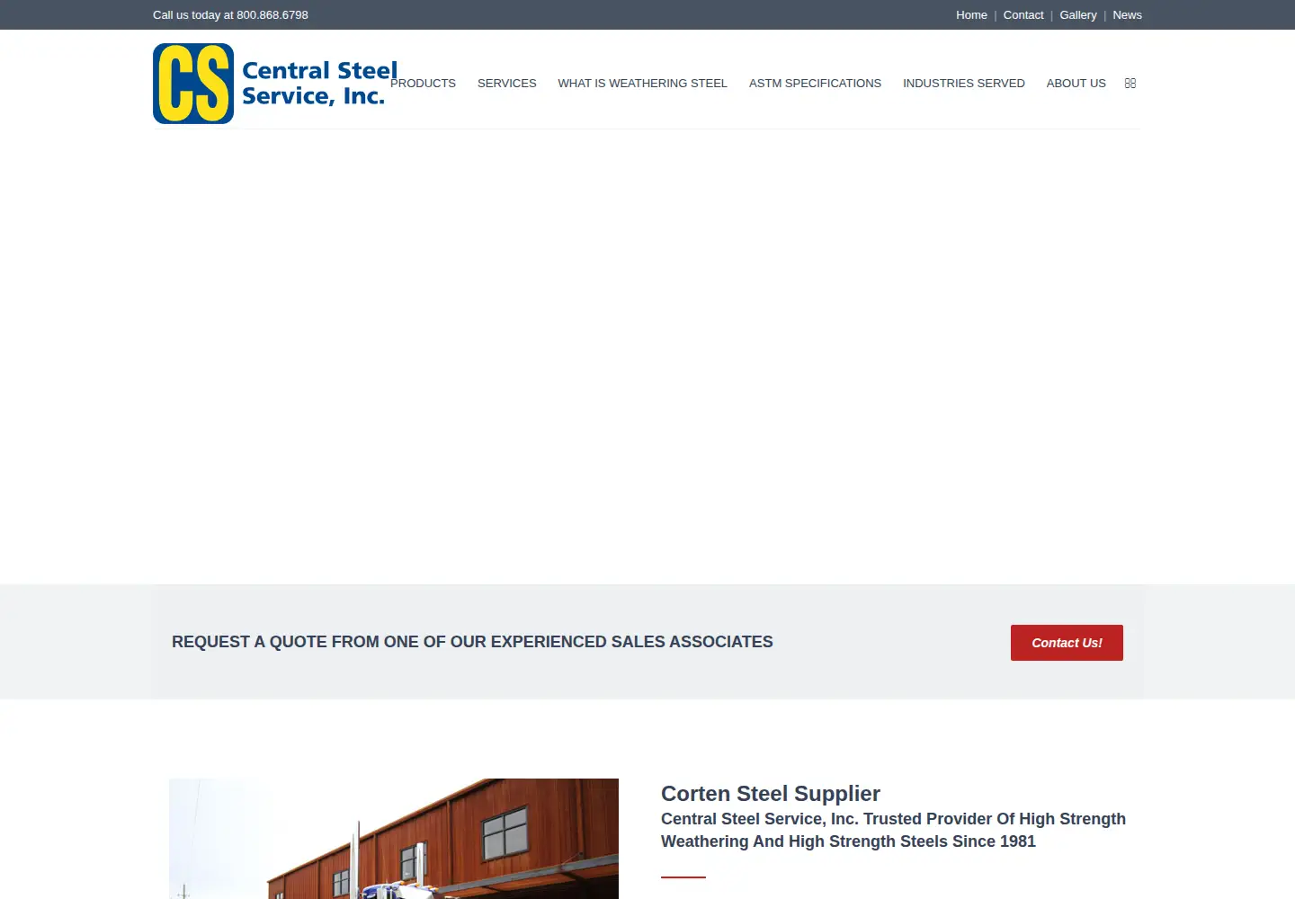 Screenshot of centralsteelservice.com