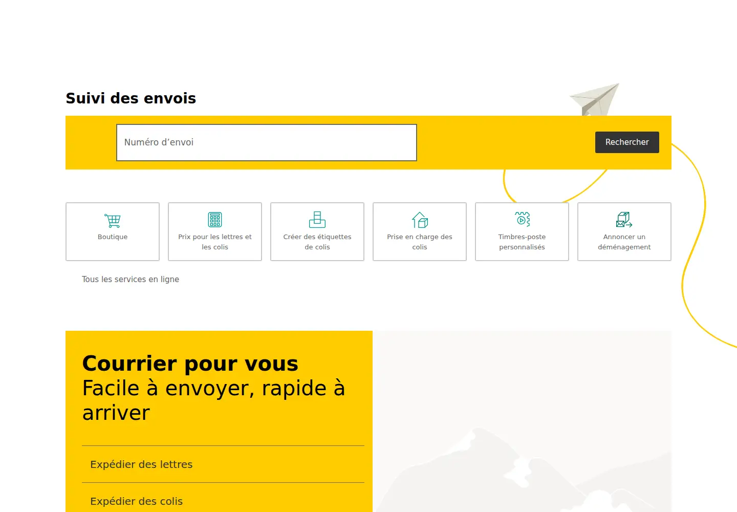 Screenshot of poste.ch