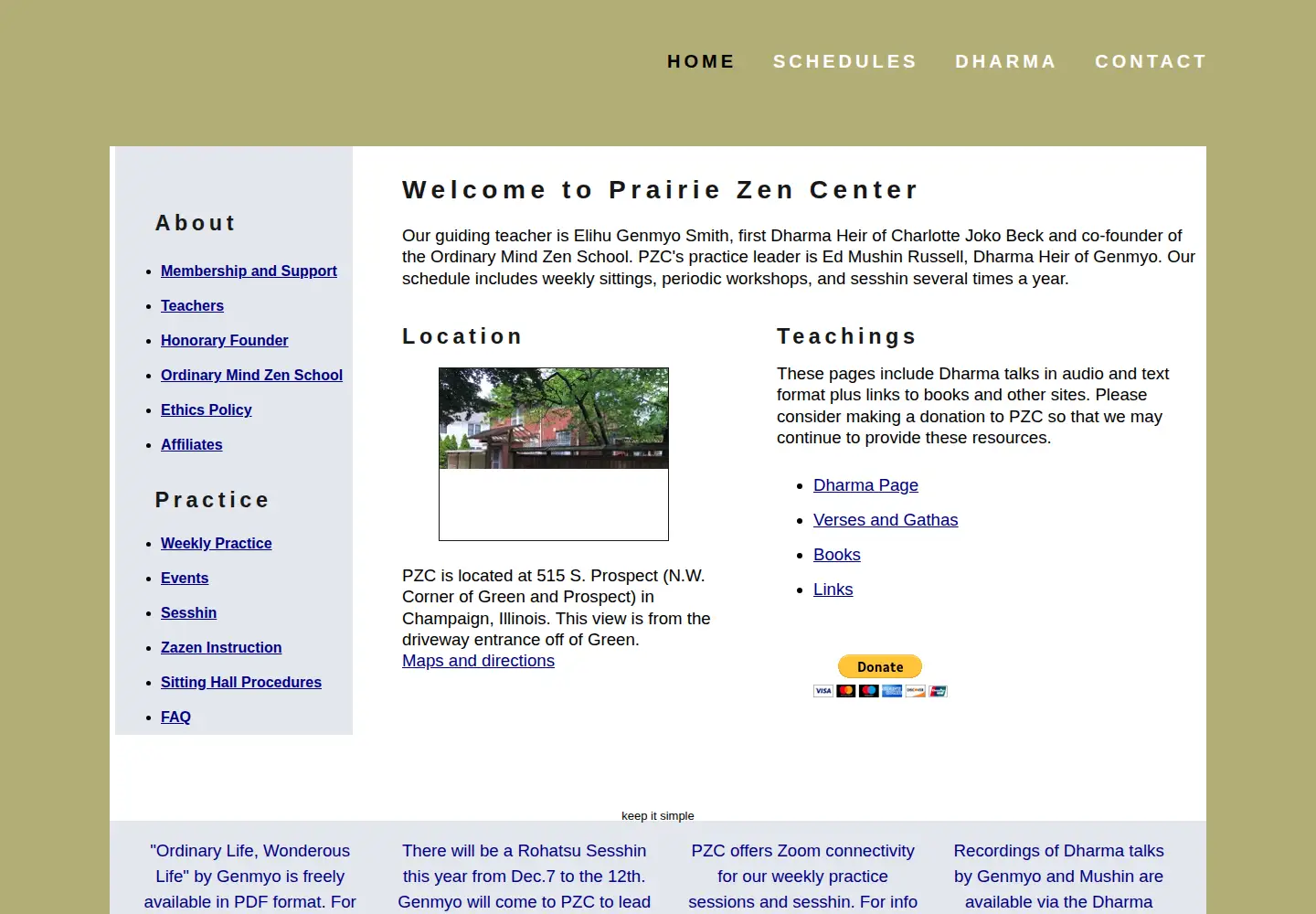 Screenshot of prairiezen.org