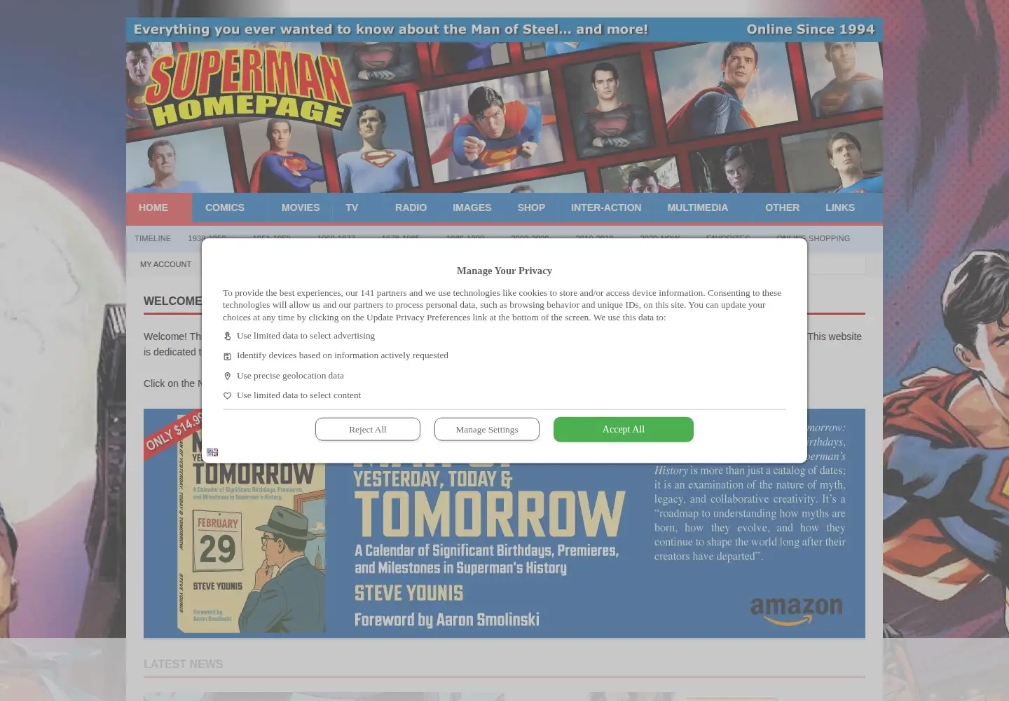 Screenshot of supermanhomepage.com