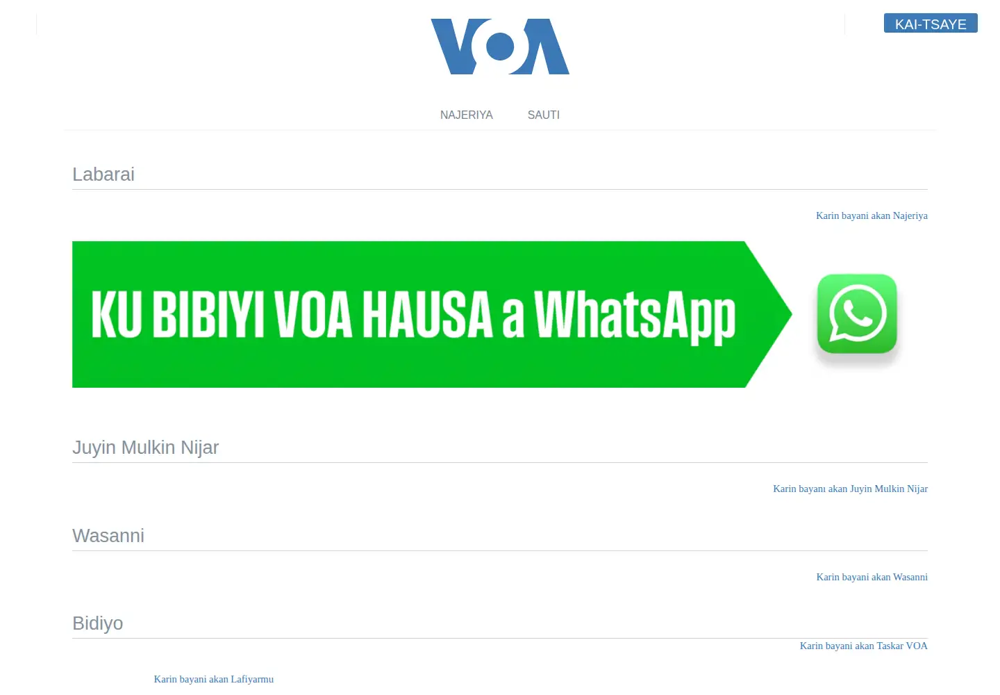 Screenshot of voahausa.com