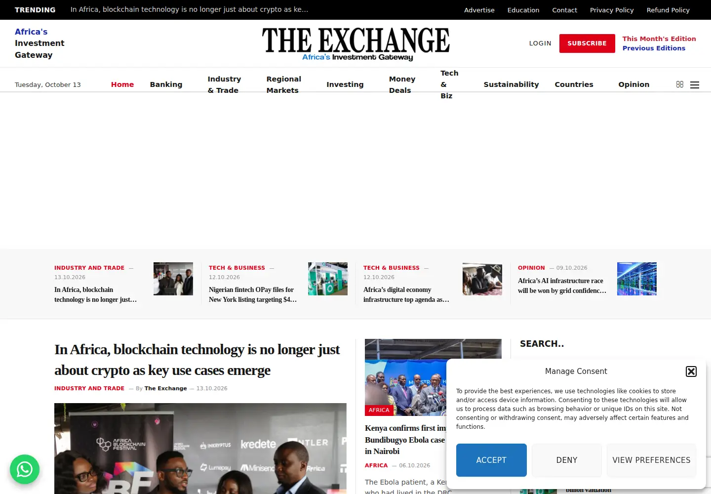 Screenshot of theexchange.africa