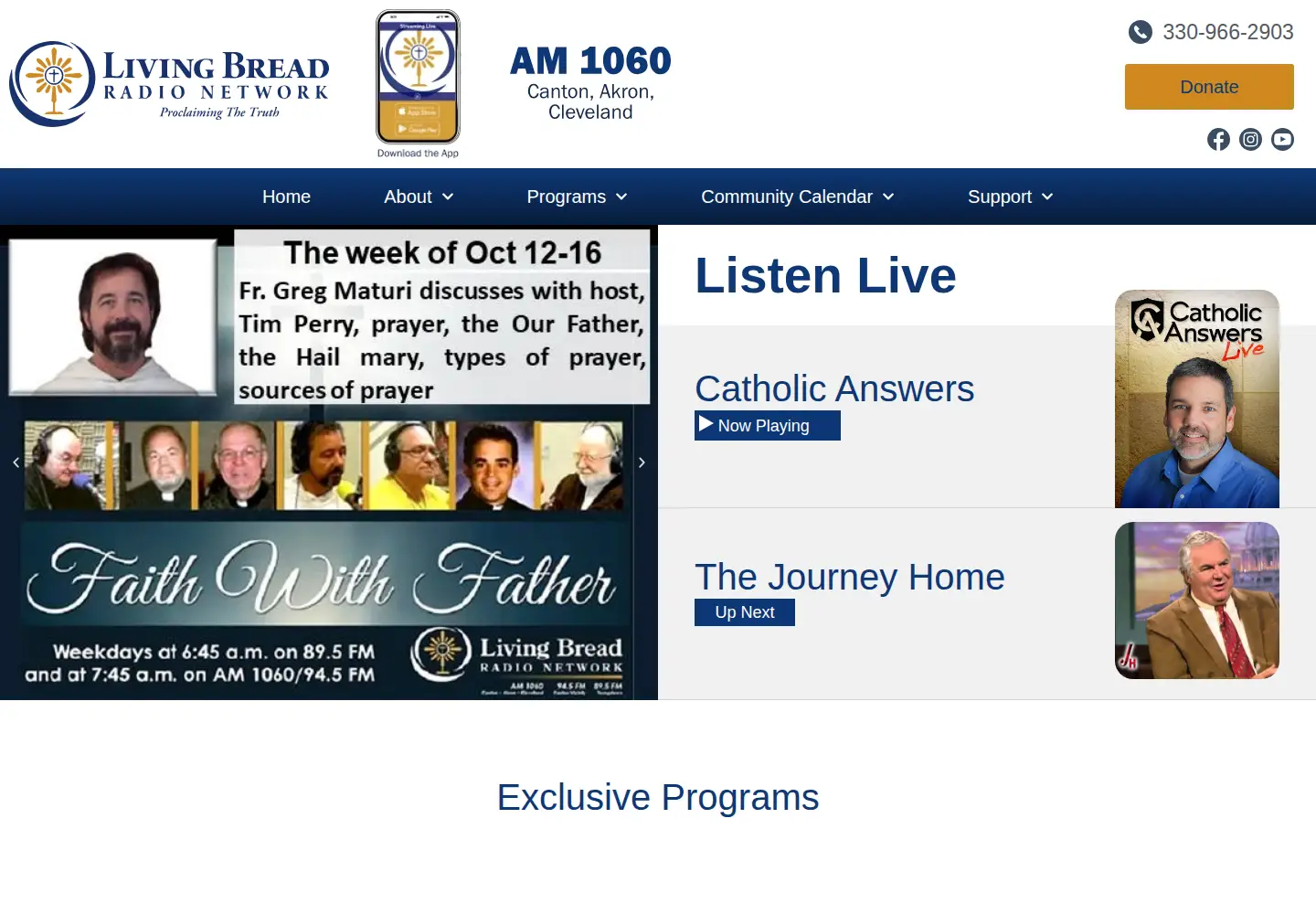 Screenshot of livingbreadradio.com