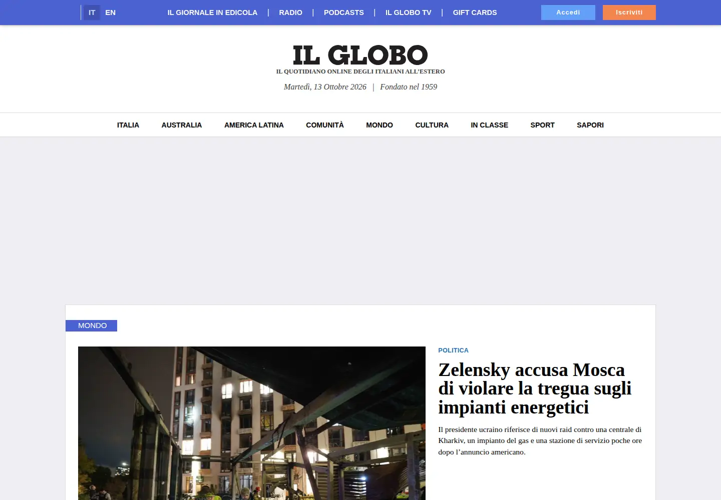 Screenshot of ilglobo.com