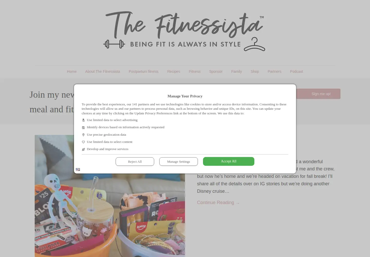 Screenshot of fitnessista.com
