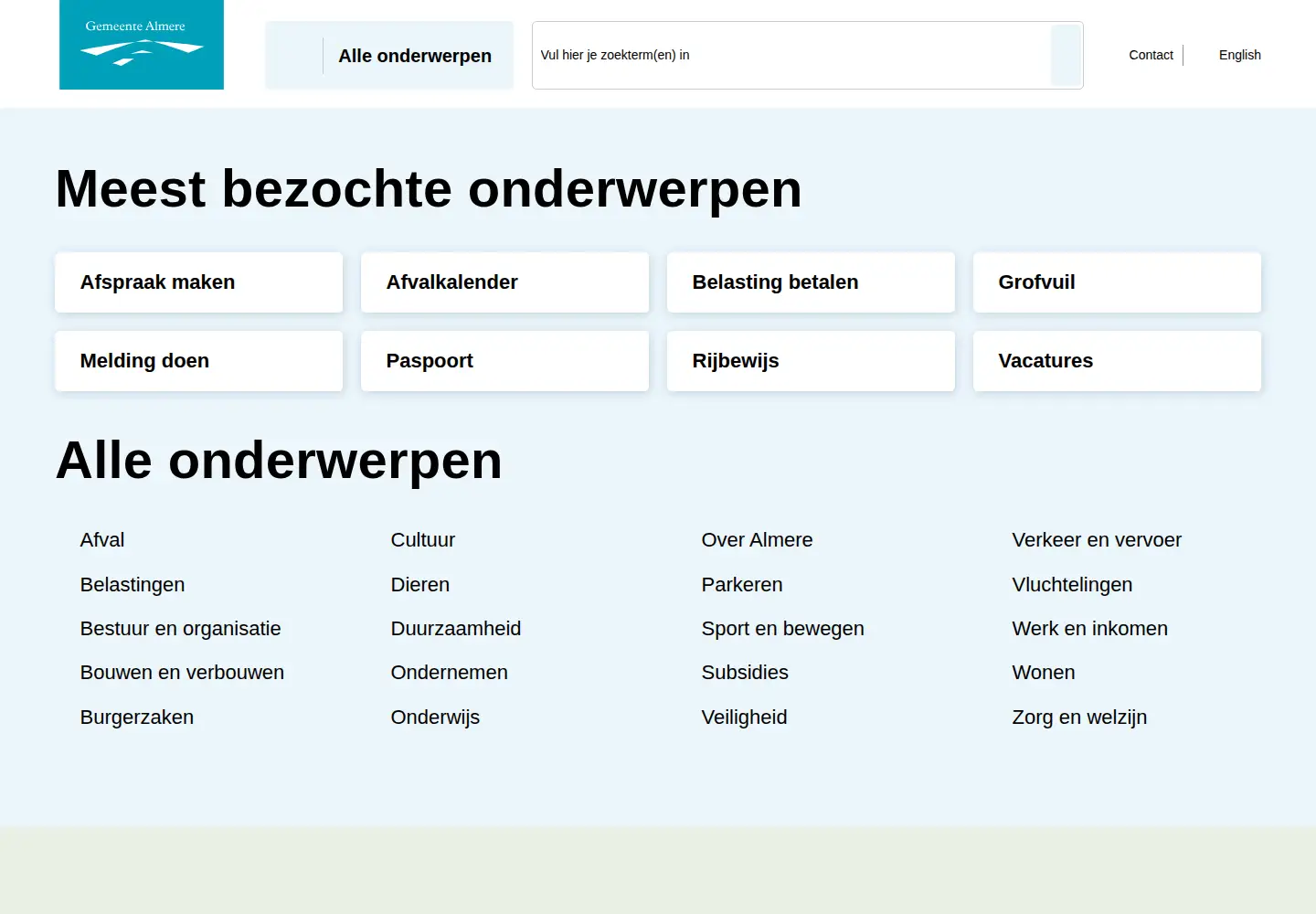 Screenshot of almere.nl