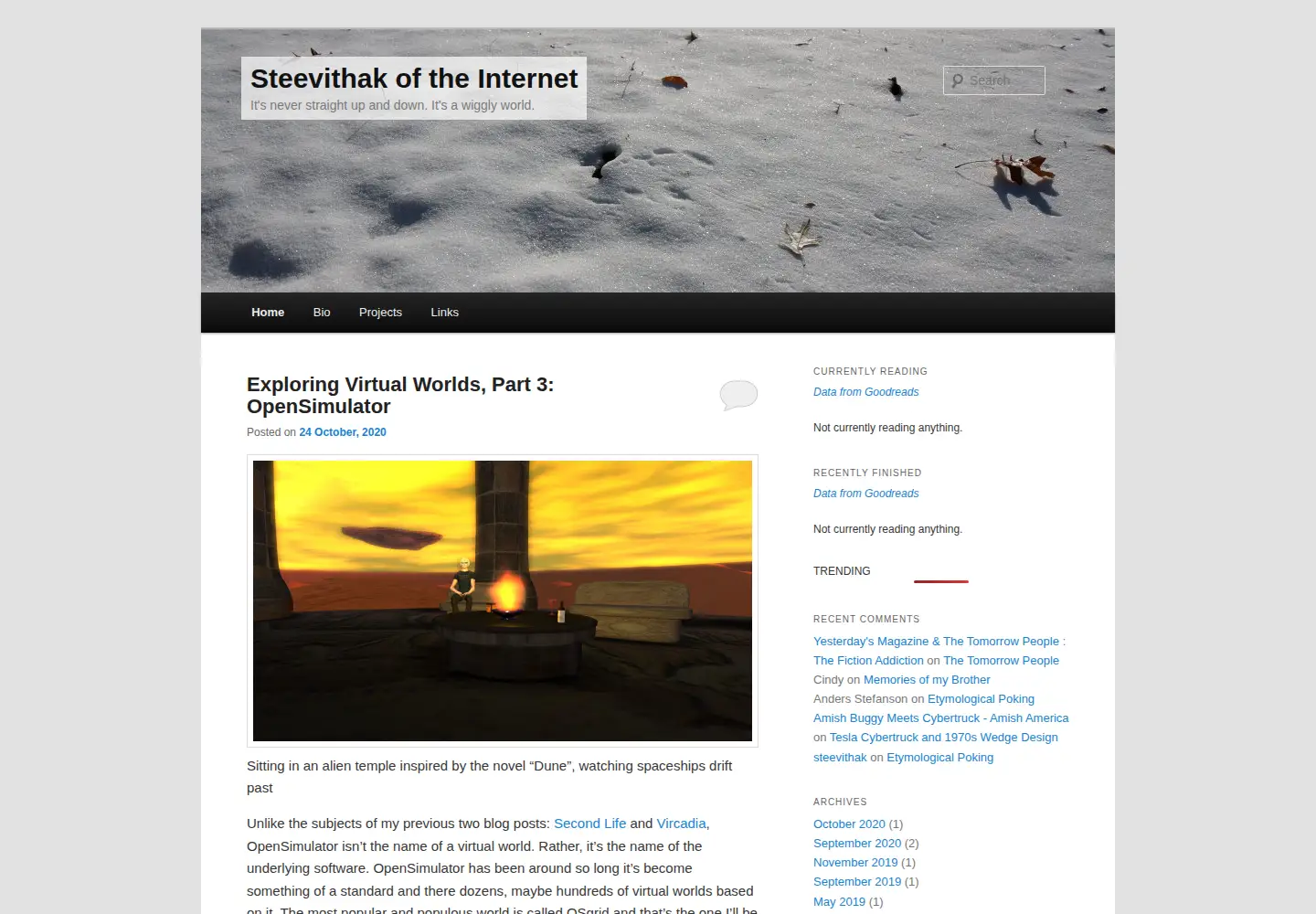 Screenshot of steevithak.com