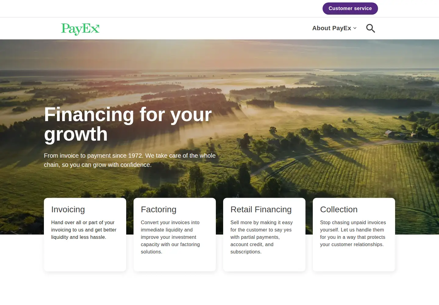 Screenshot of payex.com