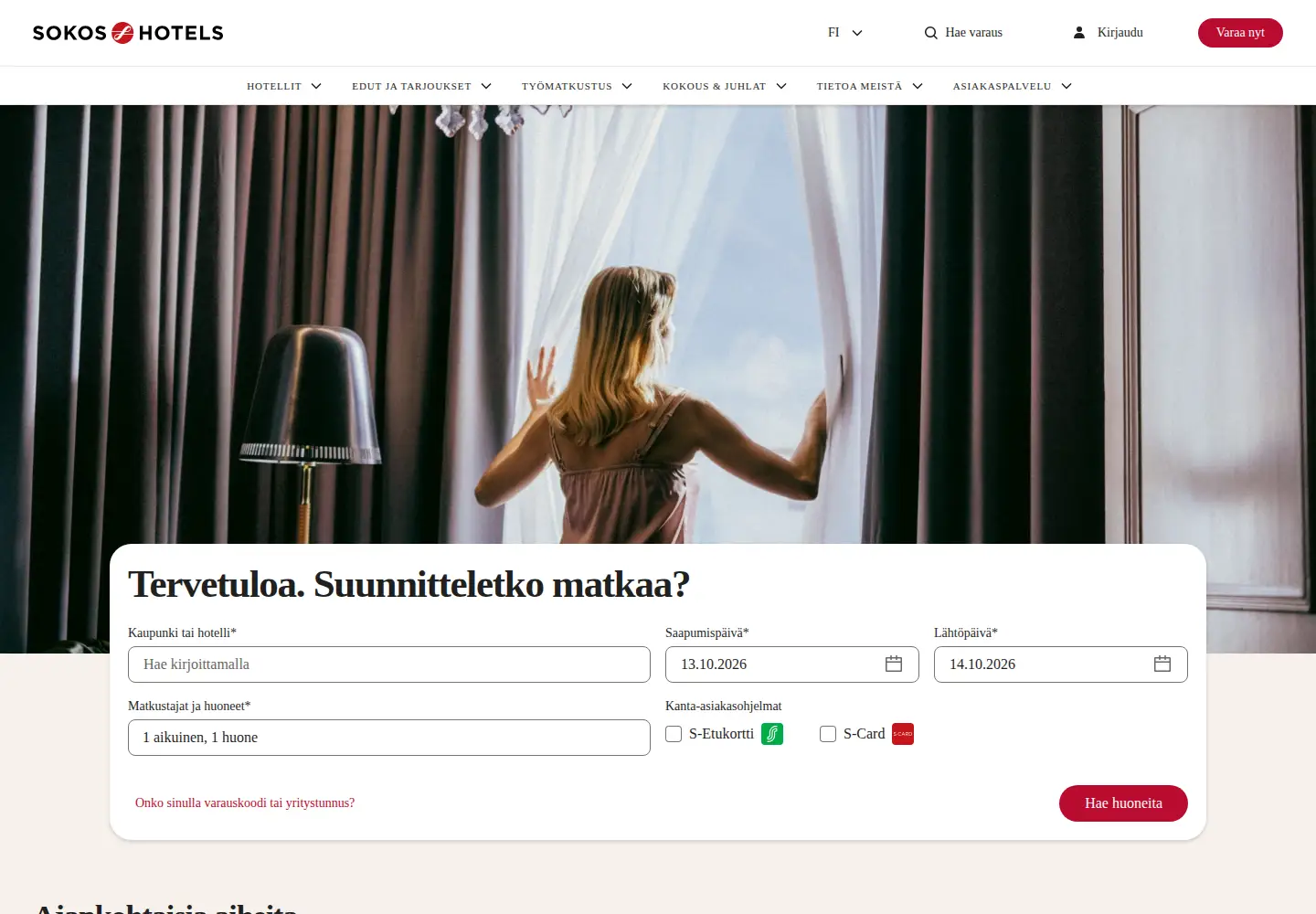 Screenshot of sokoshotels.fi