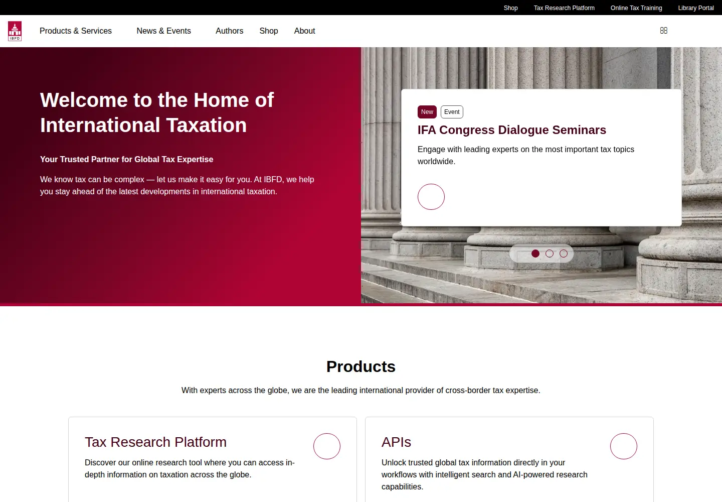 Screenshot of ibfd.org