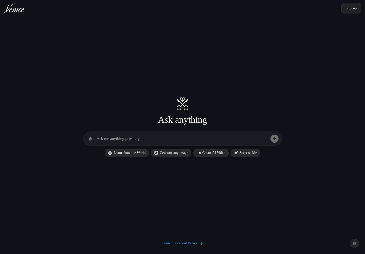 Screenshot of venice.ai