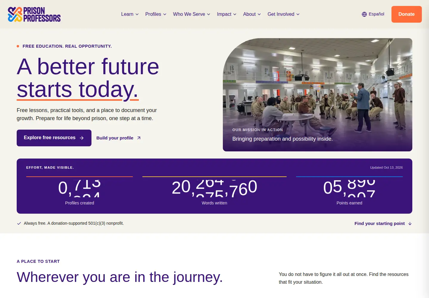 Screenshot of prisonprofessors.com