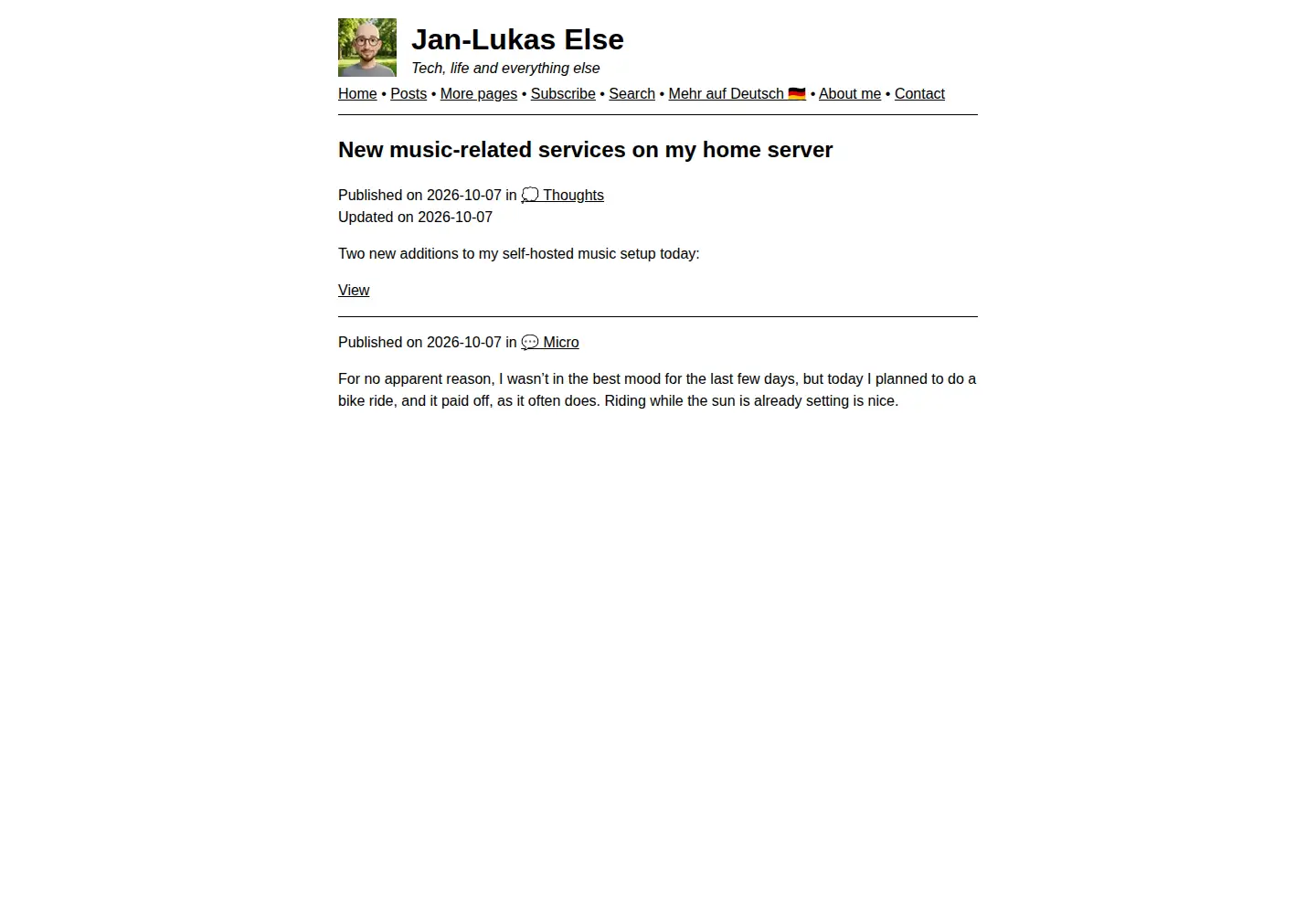 Screenshot of jlelse.eu