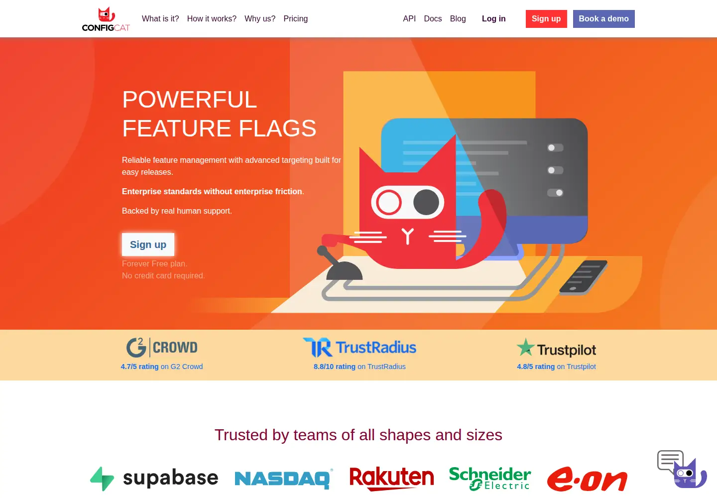 Screenshot of configcat.com
