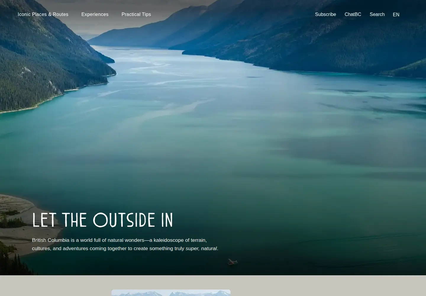 Captured homepage of hellobc.com in the current scan