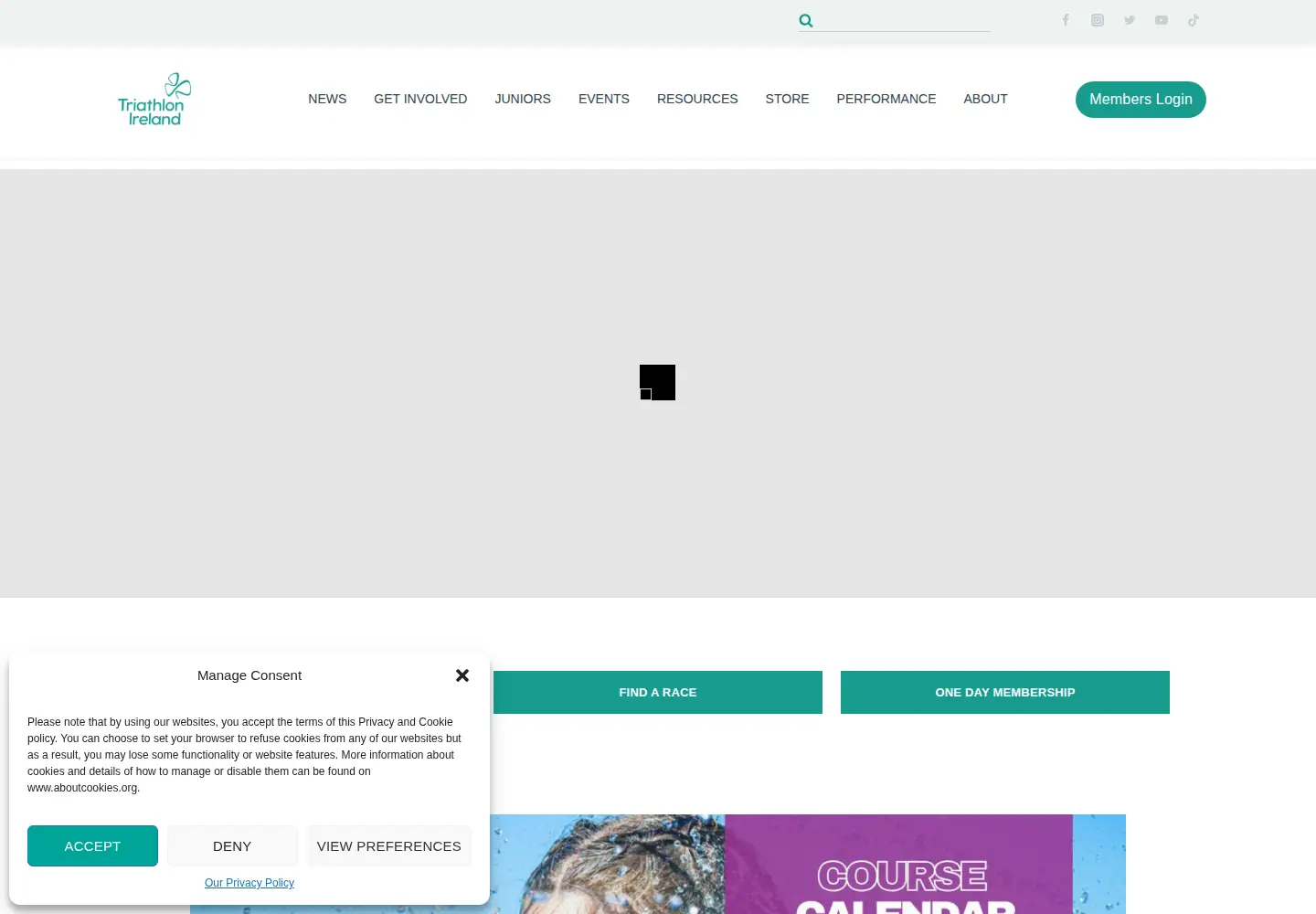 Screenshot of triathlonireland.com