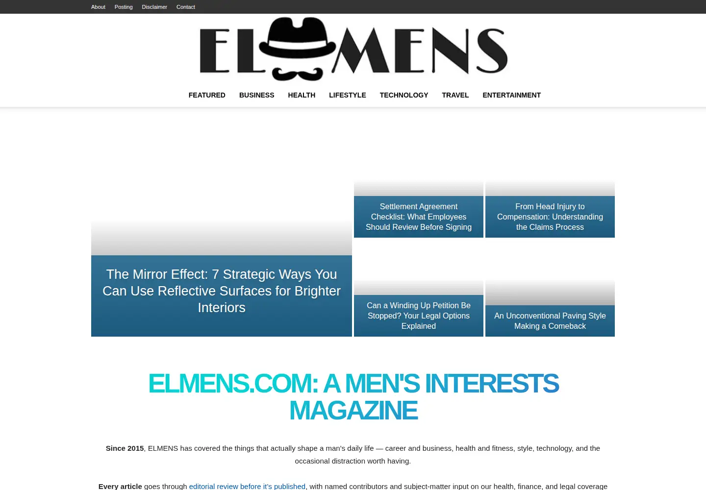 Screenshot of elmens.com