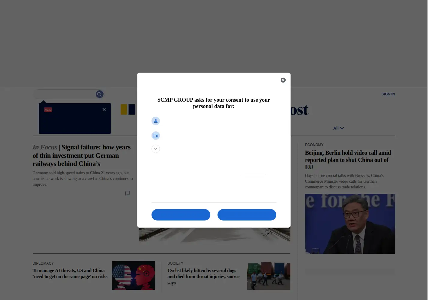 Screenshot of scmp.com