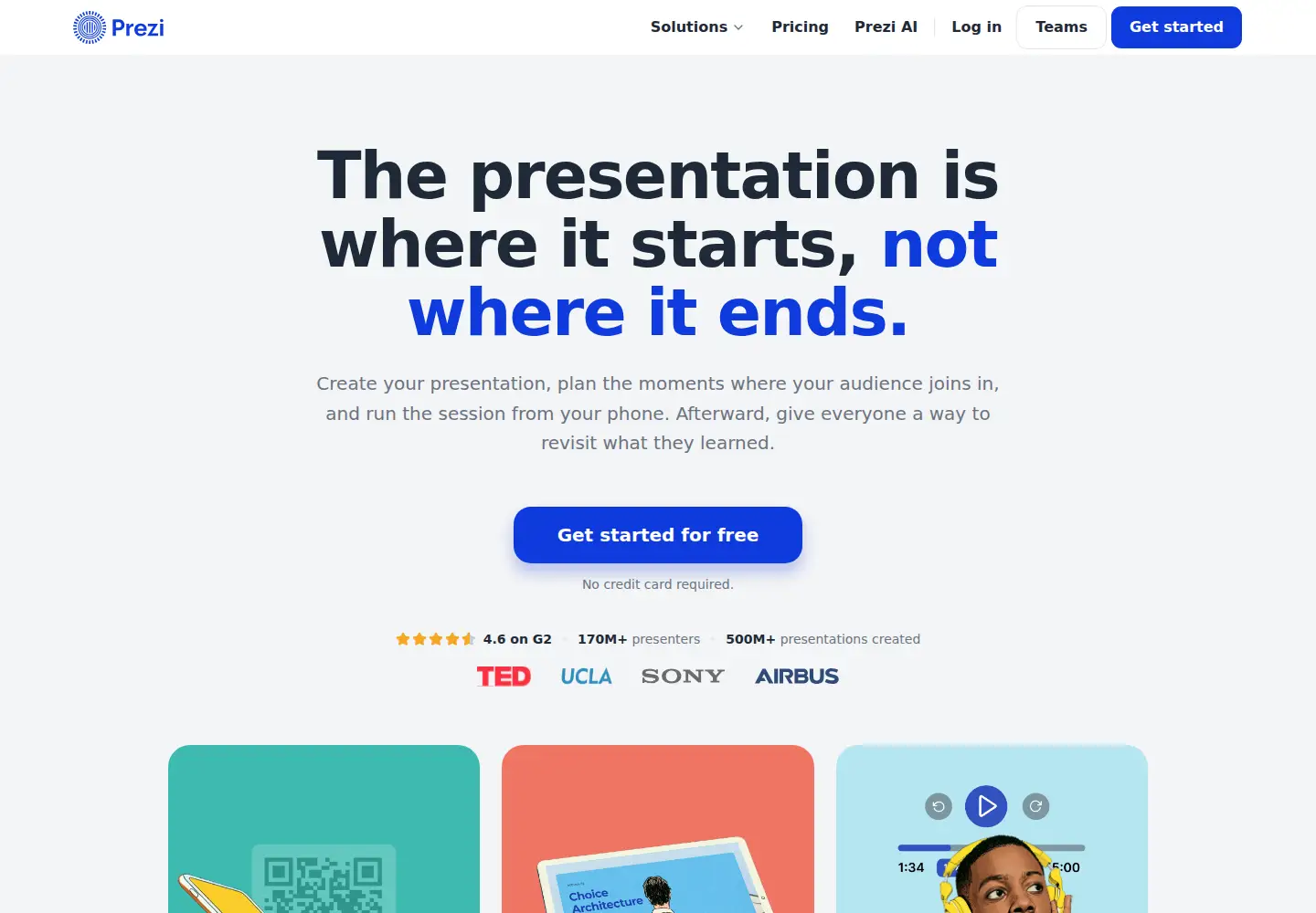 Screenshot of prezi.com