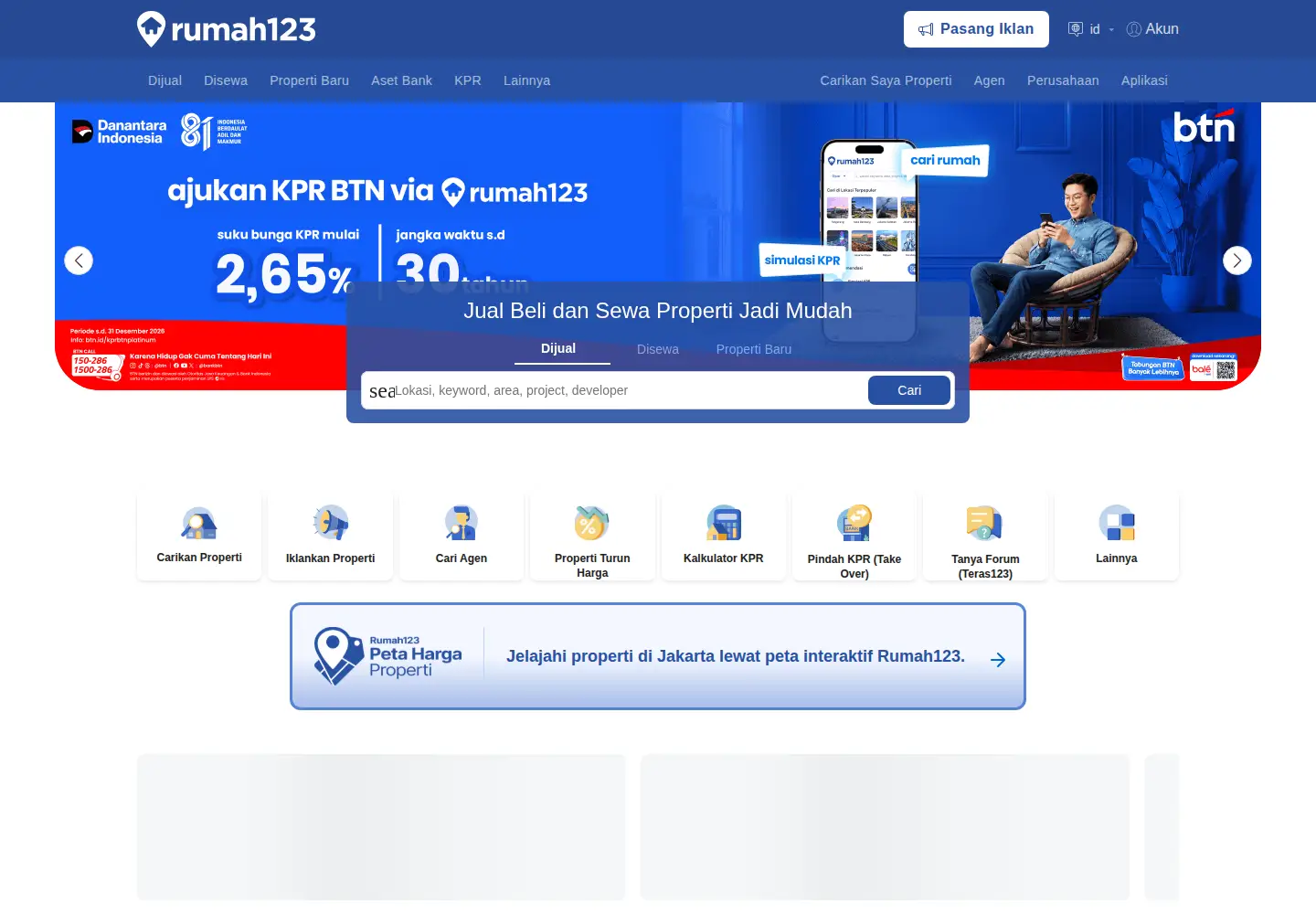 Screenshot of rumah123.com