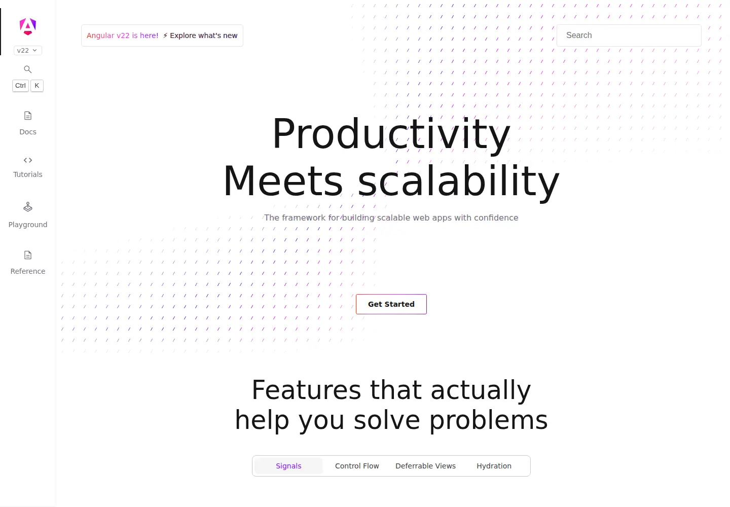 Screenshot of angular.io