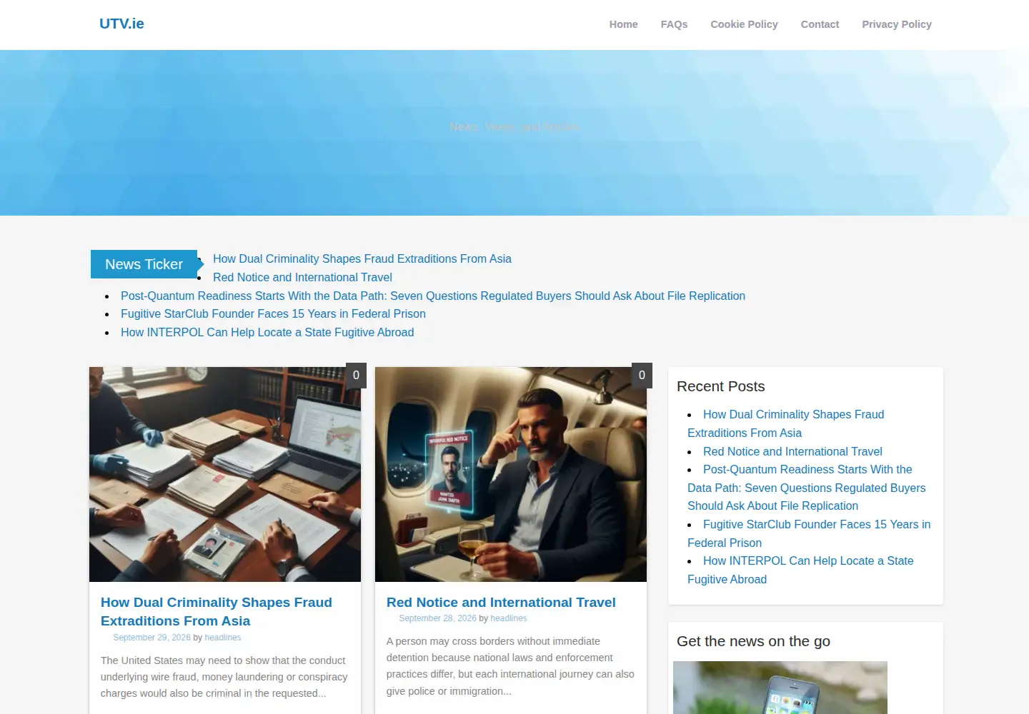Screenshot of utv.ie