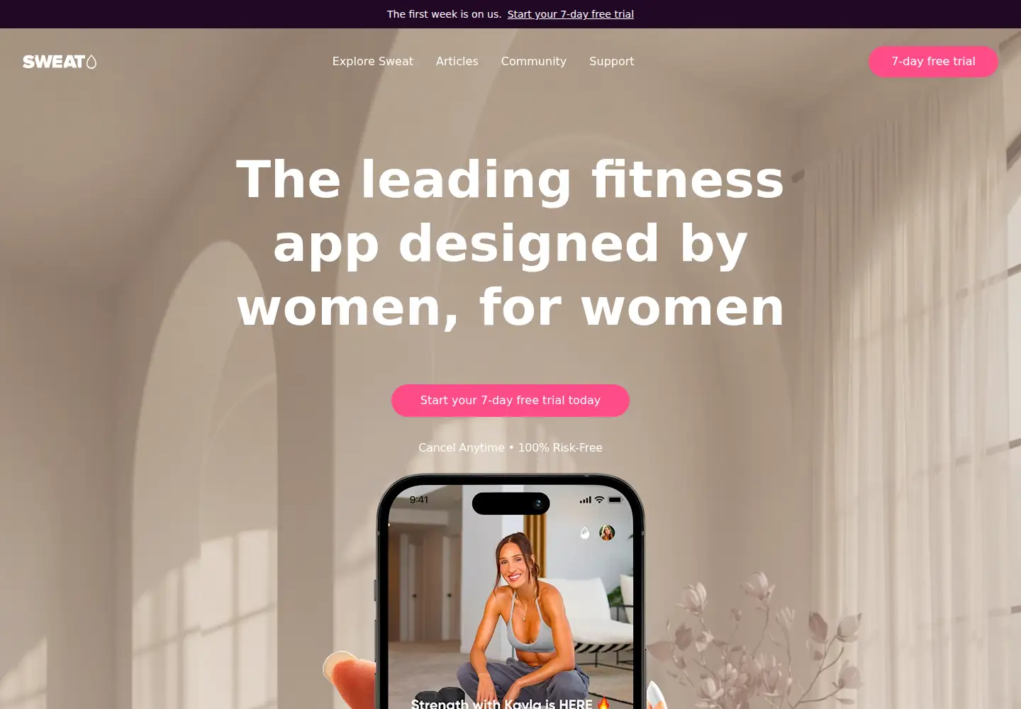 Screenshot of sweat.com