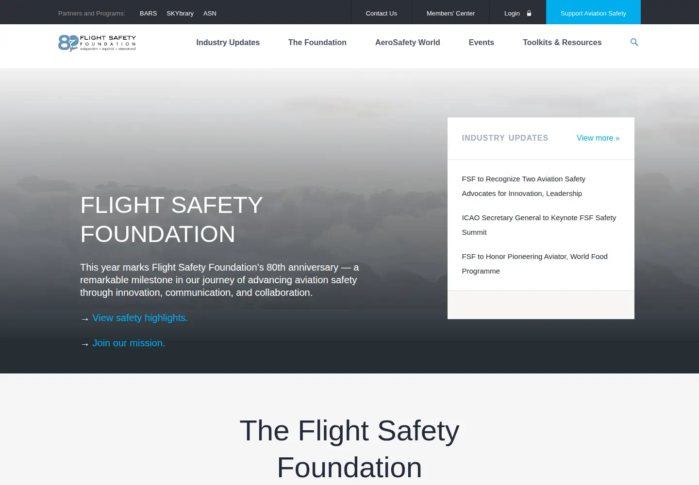 Screenshot of flightsafety.org