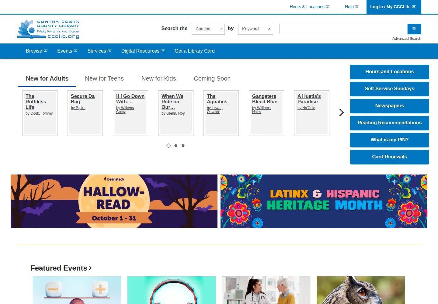 Screenshot of ccclib.org