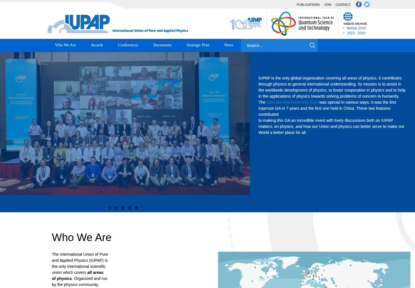 Screenshot of iupap.org
