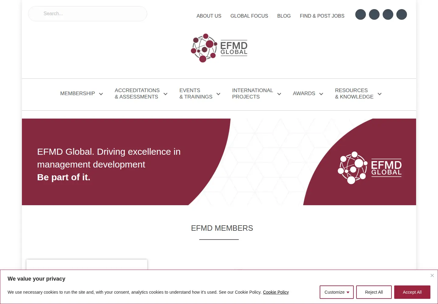 Screenshot of efmdglobal.org