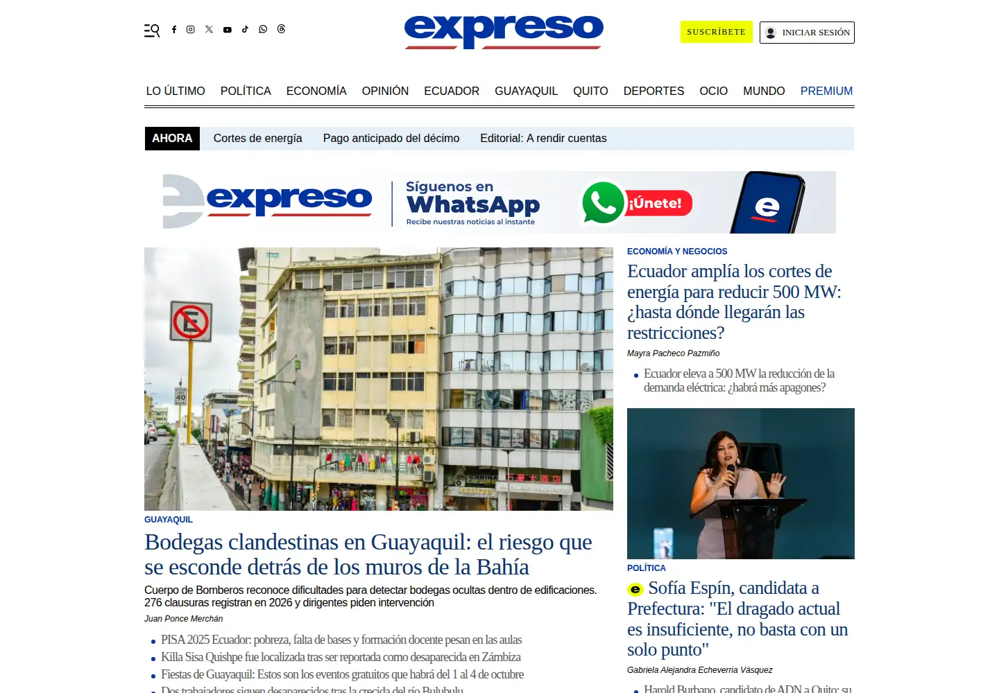 Screenshot of expreso.ec