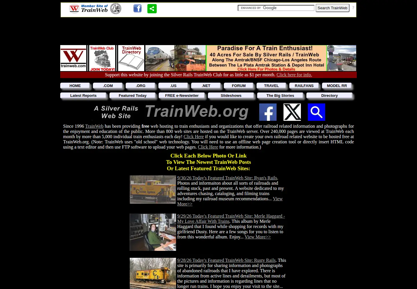 Screenshot of trainweb.org