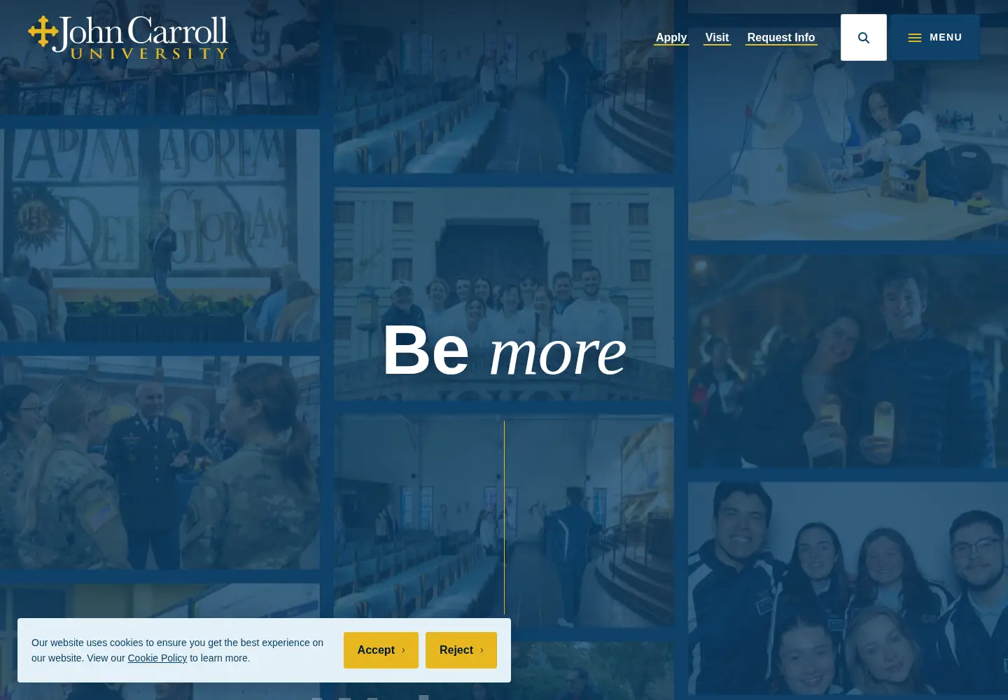 Screenshot of jcu.edu