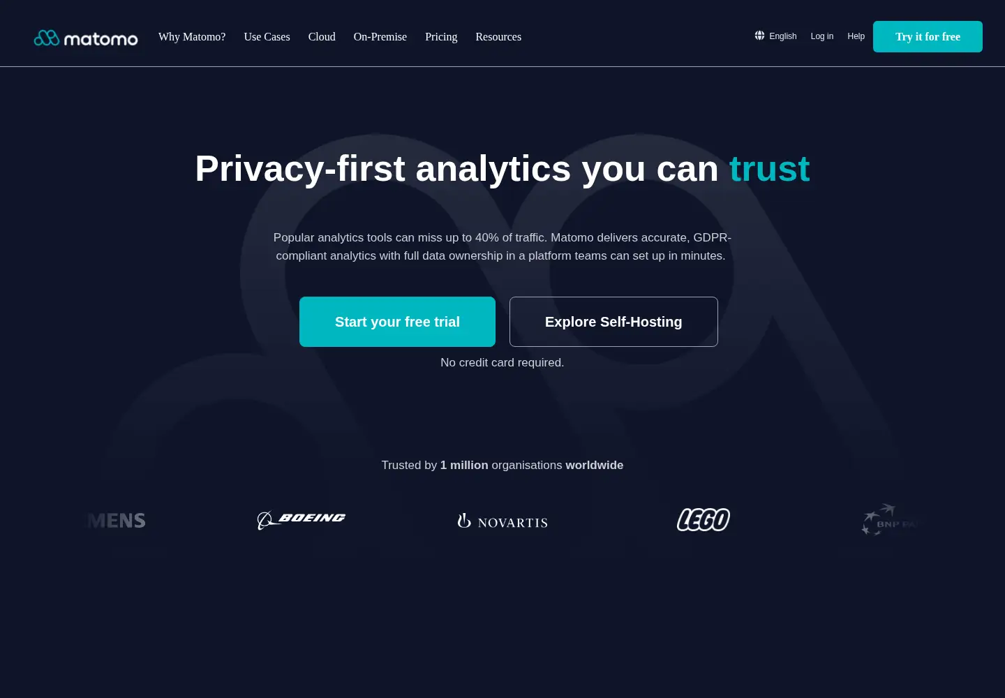 Screenshot of matomo.org