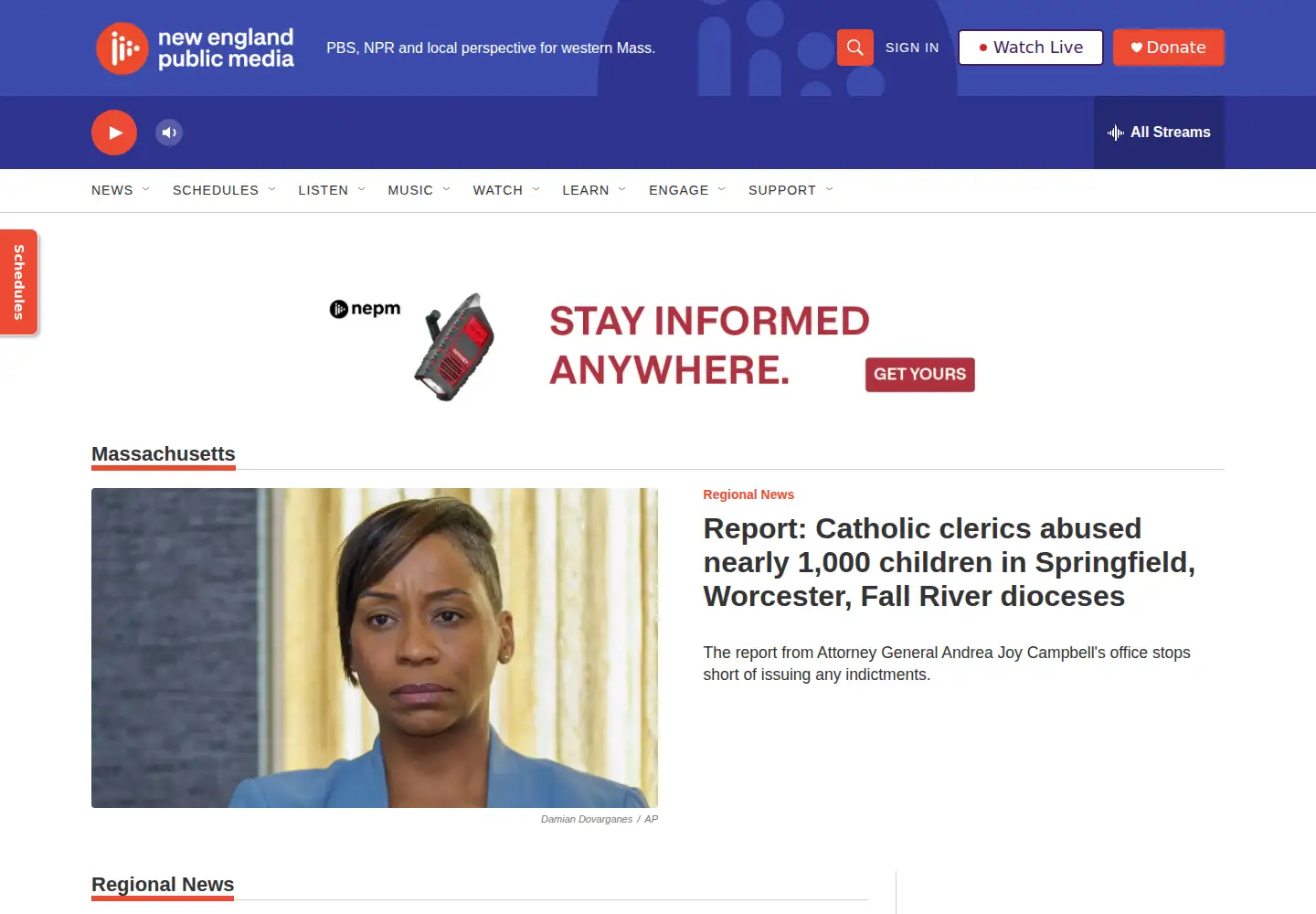 Screenshot of nepm.org
