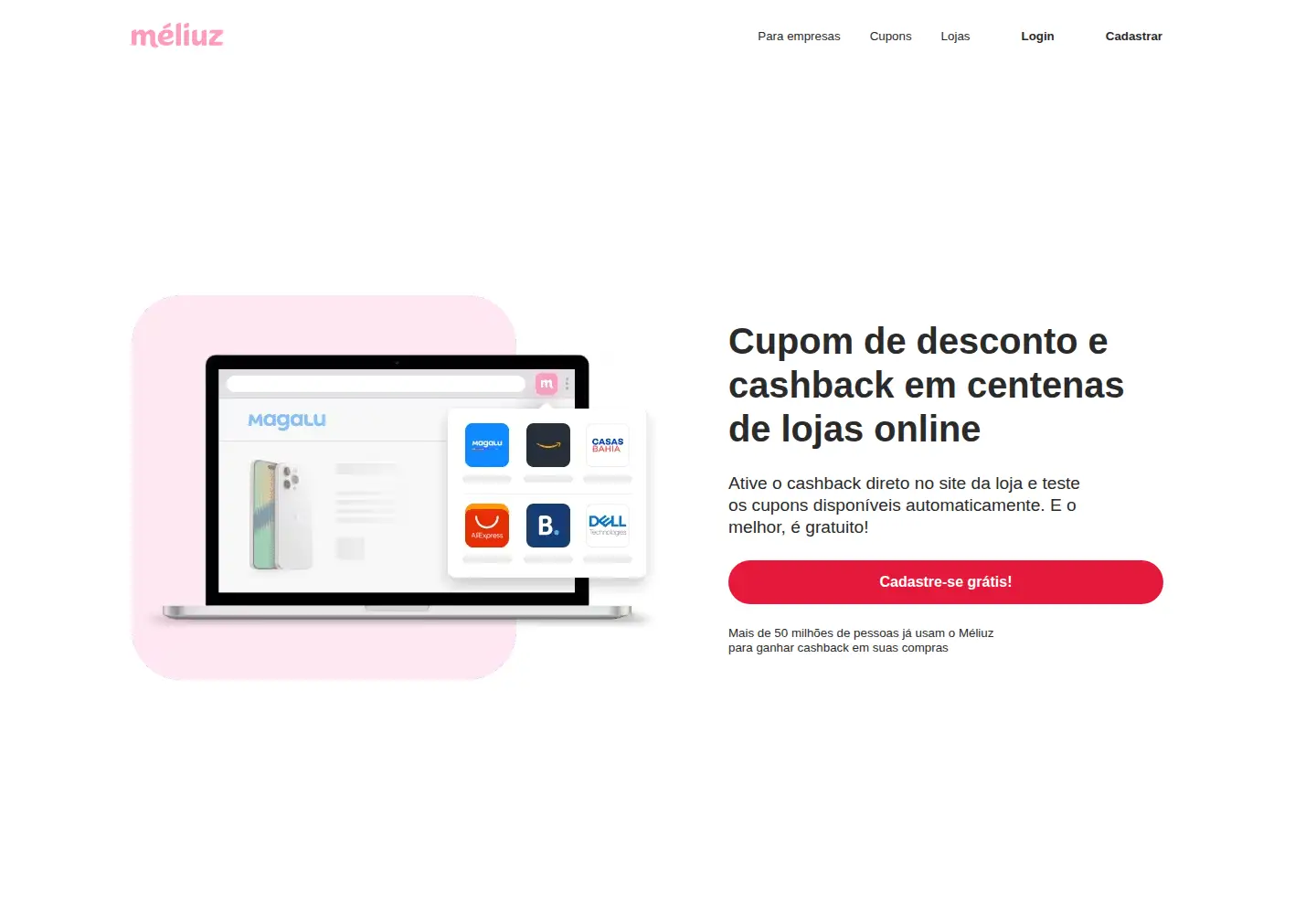 Screenshot of meliuz.com.br