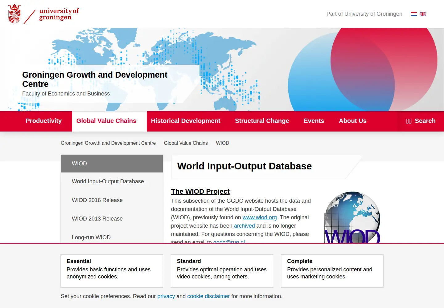 Screenshot of wiod.org