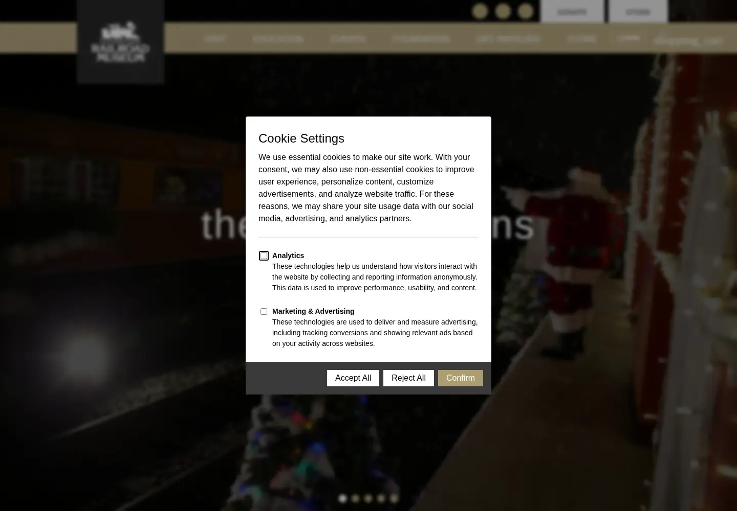 Screenshot of californiarailroad.museum