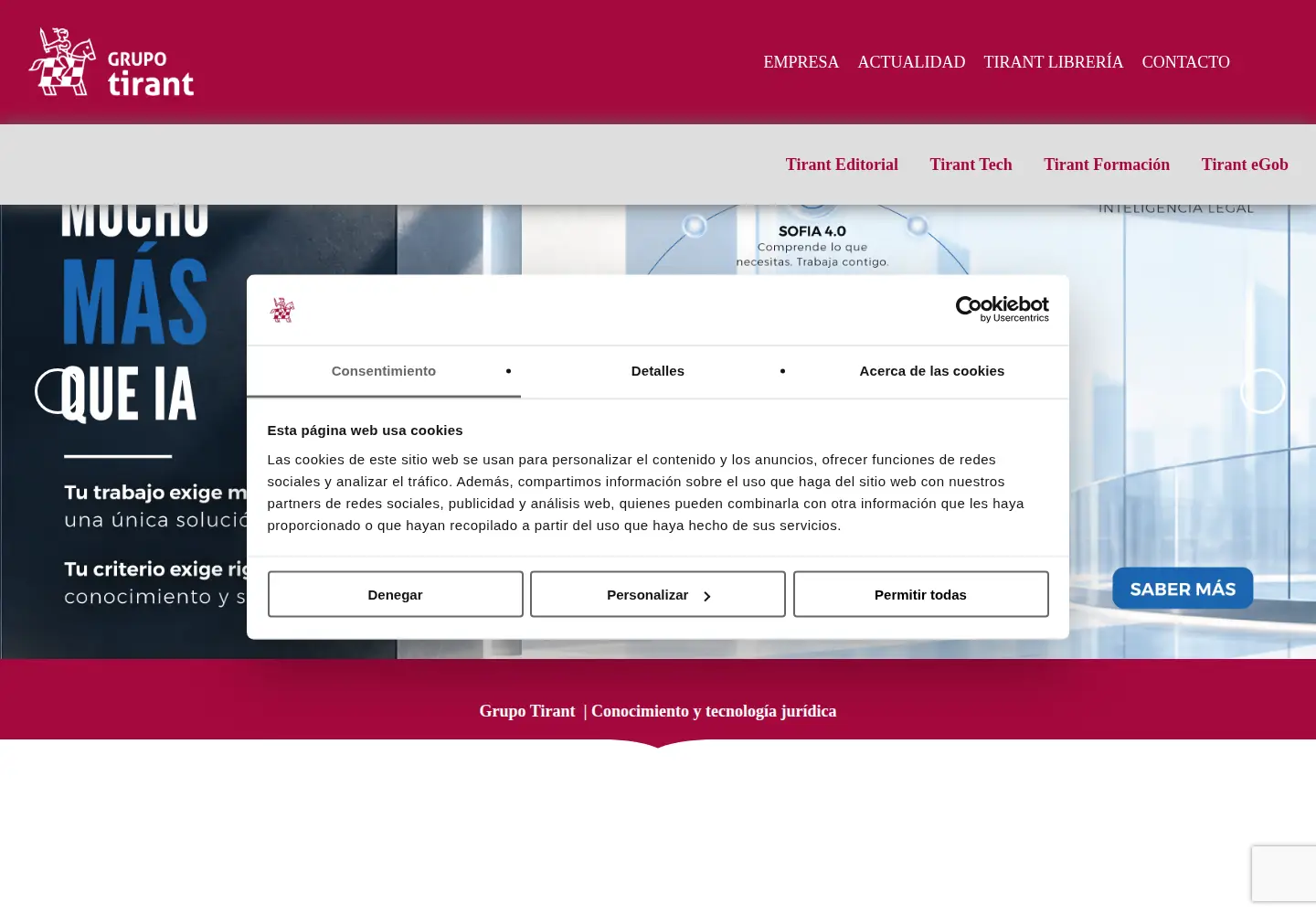 Screenshot of tirant.com