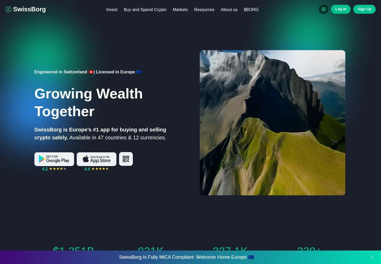 Screenshot of swissborg.com