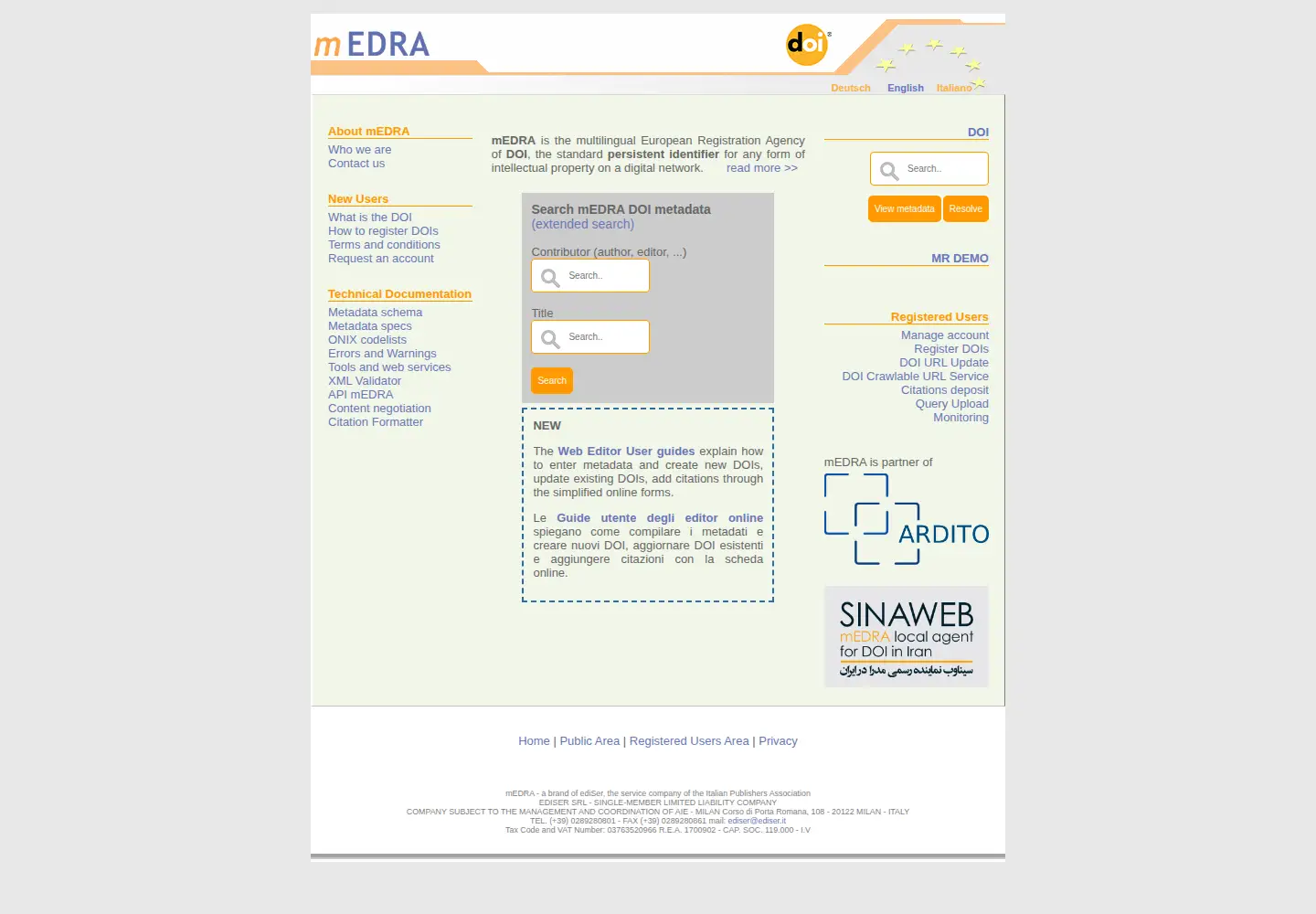Screenshot of medra.org