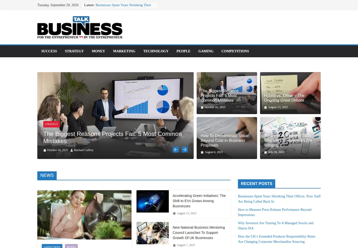 Screenshot of talk-business.co.uk