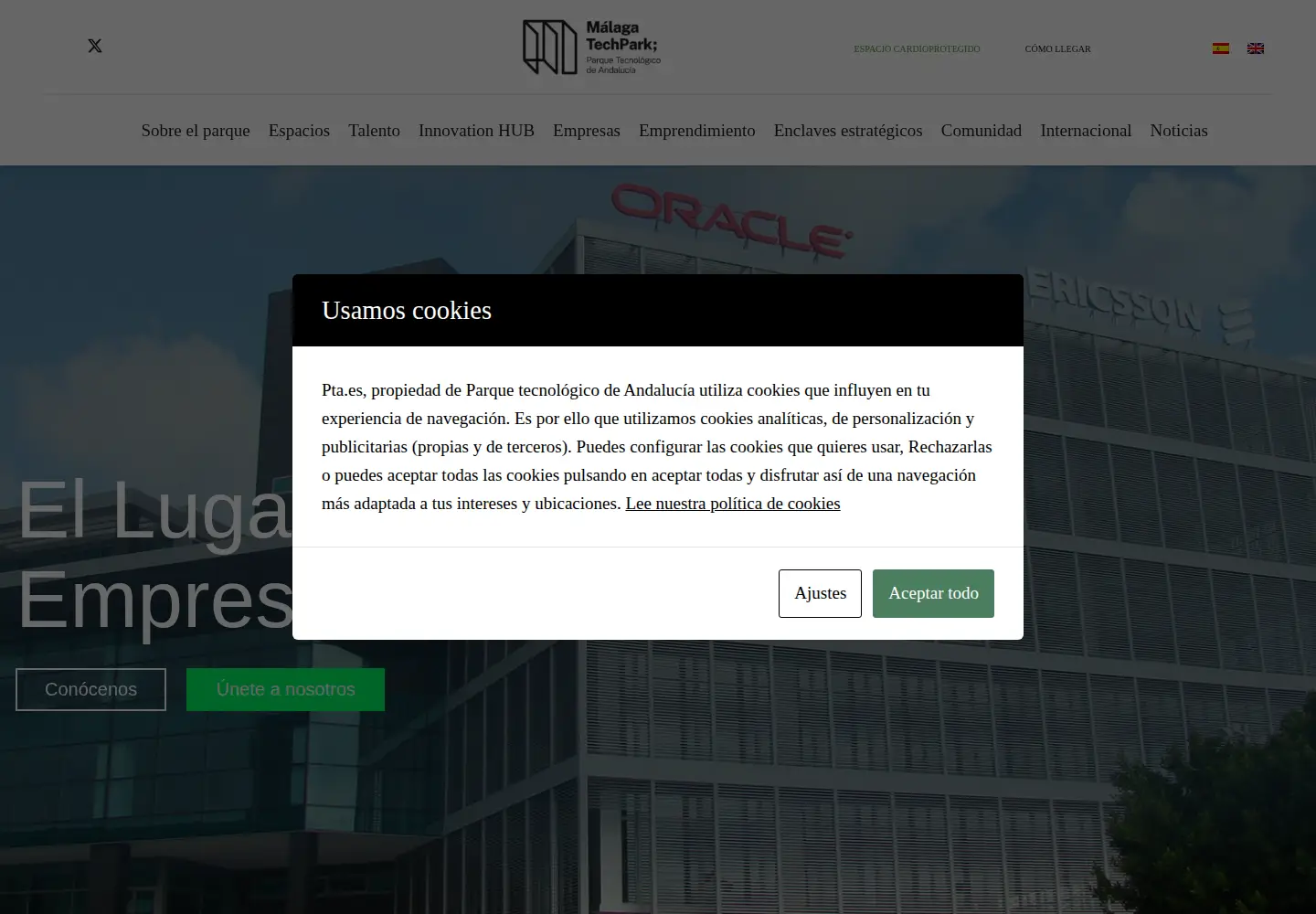Screenshot of pta.es