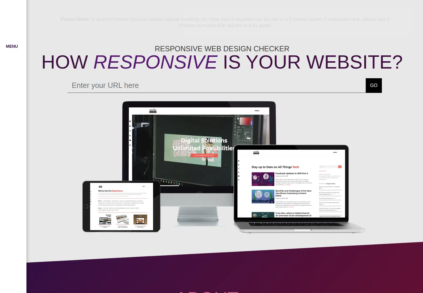Screenshot of responsivedesignchecker.com
