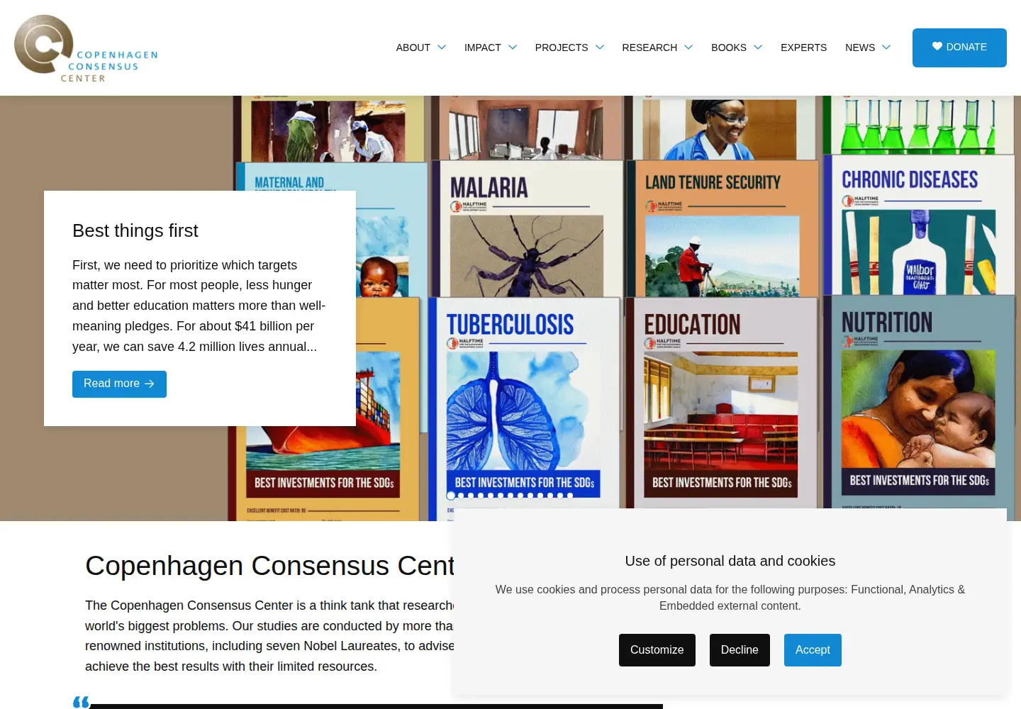 Screenshot of copenhagenconsensus.com